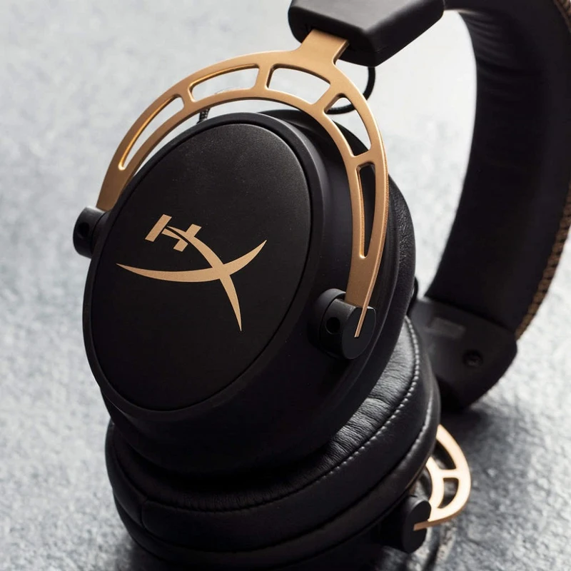 Гарнитура HyperX Cloud Alpha Gold проводная, стерео, 13-27000 Гц, 65 Ом, 98 дБ, 2х mini jack 3.5, 50 мм, 50-18000 Гц,-43 дБ