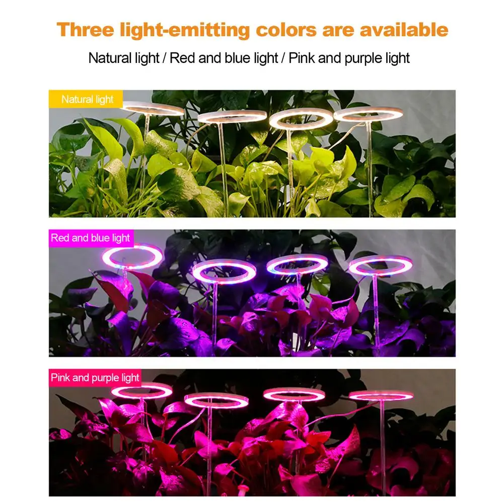 Angel Ring Grow Light 5V USB Phytolamp For Plants Led Full Spectrum Lamp For Indoor Plant Seedlings Home Flower Succulet