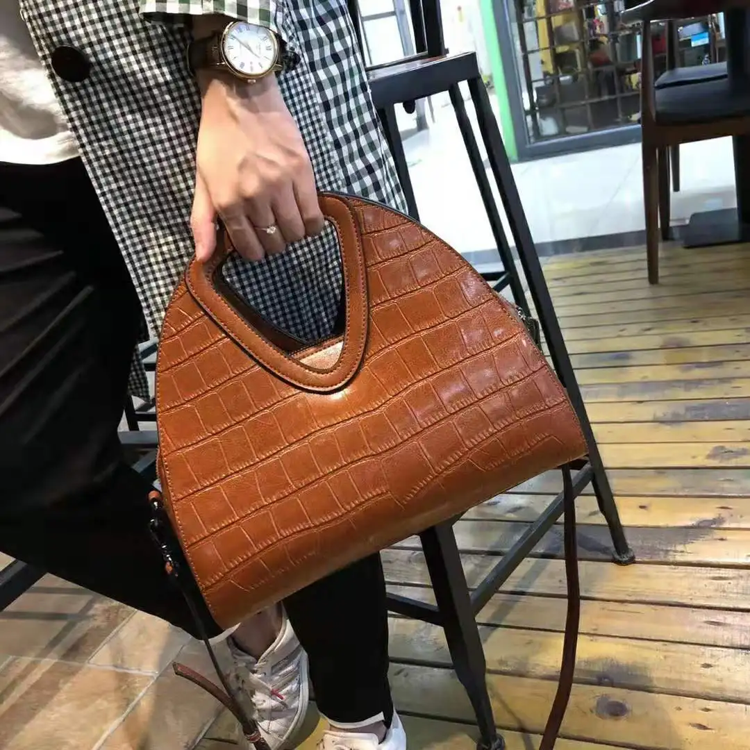 

Leather Bag WOMEN'S Bag 2019 New Style Crocodile Pattern WOMEN'S Bag Versitile Fashion Crossbody Bag Large Capacity Handbag