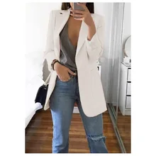 Блейзер 5xl длинный женский Femme Mujer Dames Повседневный офисный белый черный синий красный желтый розовый оранжевый размера плюс больше размера d блейзер