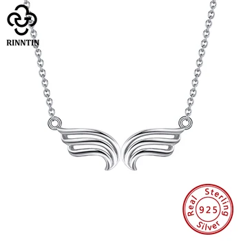 

Rinntin Pure 925 Sterling Silver Necklace Cute Wings Design Hollow Out Fairy Pendant Romantic Gift For Women TSN269