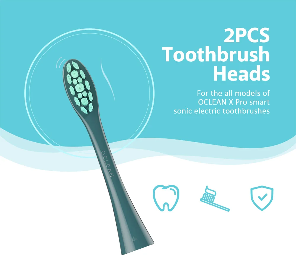 OCLEAN PW09 2PCS Brush Heads for All OCLEAN X Pro Smart Sonic Electric Toothbrushes Soft Bristles