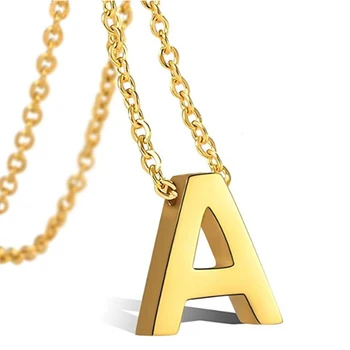 

Stainless Steel 26 A-Z Initial Name Letter Charms Necklace Fashion Pendant For Men Women Necklaces