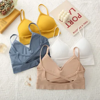 

New Summer Women Sexy U-shaped Cross Beautiful Back Simple Bottoming Top Seamless Sports Bras