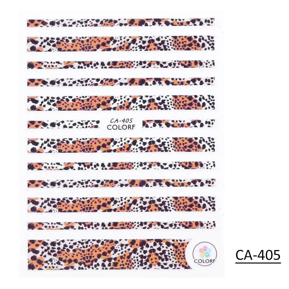 CA405 1 шт Leopard наклейки для ногтей 3D клей сексуальный дизайн переводные наклейки ползунок Полный Обертывания декоративный Маникюр SACA401-409-1 - Цвет: CA405
