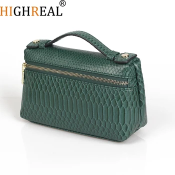 

New Designer Handbag Real Snake Skin Portable Bag Small Clutch Bag Genuine Python Leather Ladies Hand Bag Purse