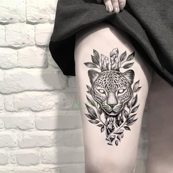 

Waterproof Temporary Tattoo Sticker leopard olive leaf panther tatto flash tatoo fake tattoos for lady men women