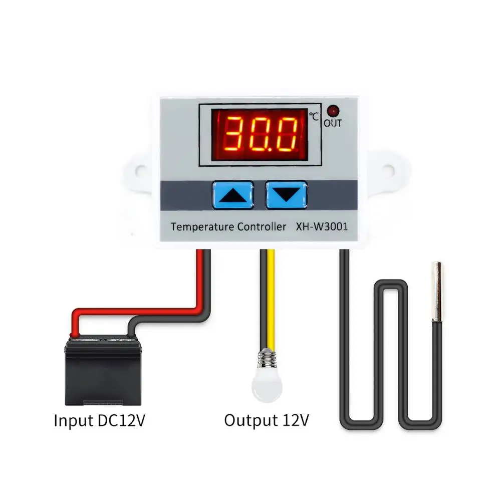 10A 12V 24V 220VAC цифровой светодиодный контроллер температуры XH-W3001 для Arduino охлаждение, отопление термостат NTC сенсор