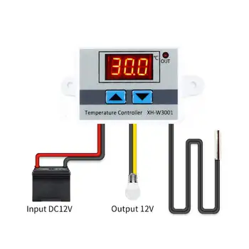 

10A 12V 24V 220VAC Digital LED Temperature Controller XH-W3001 for Arduino Cooling Heating Switch Thermostat NTC Sensor