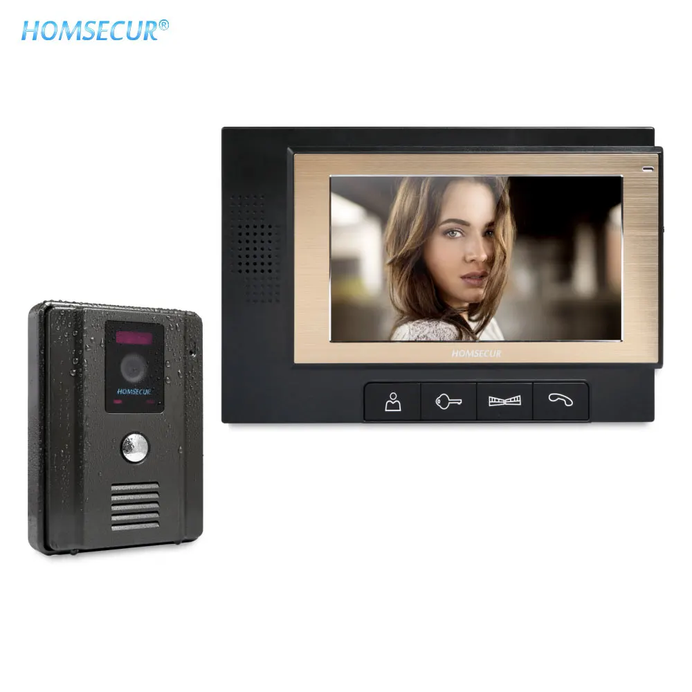 

EU Delivery HOMSECUR 7" Wired Hands-free Video Door Phone Intercom System+Outdoor Monitoring TM702-B+TC011-B/TC011-W