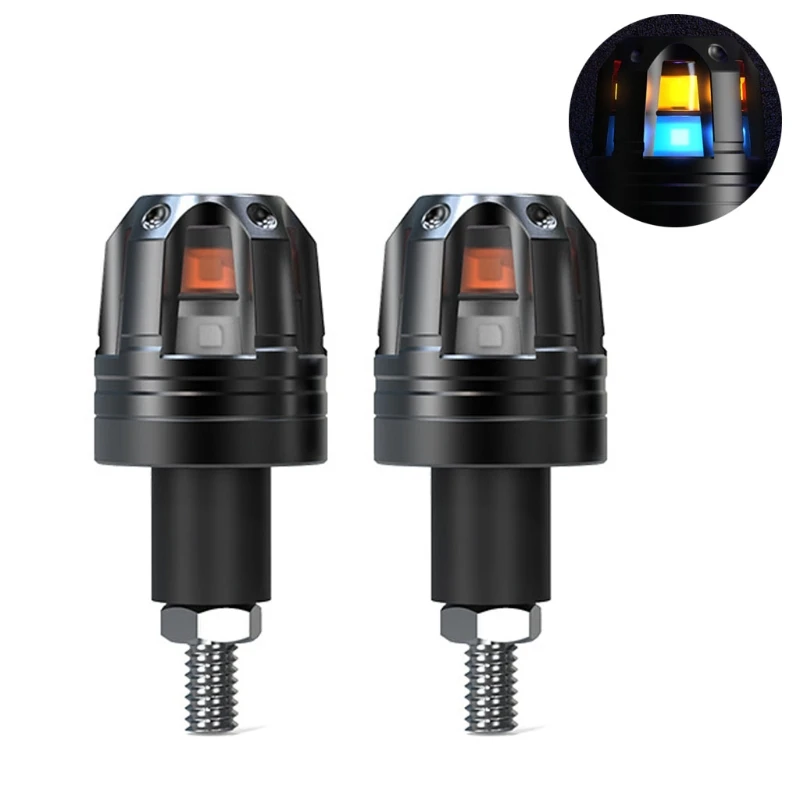 Tapones con luces LED para manillar de motocicleta, tapones de bloqueo expandibles, duraderos, para reparación de conducción de motos, 2 uds.|Abrazaderas| -