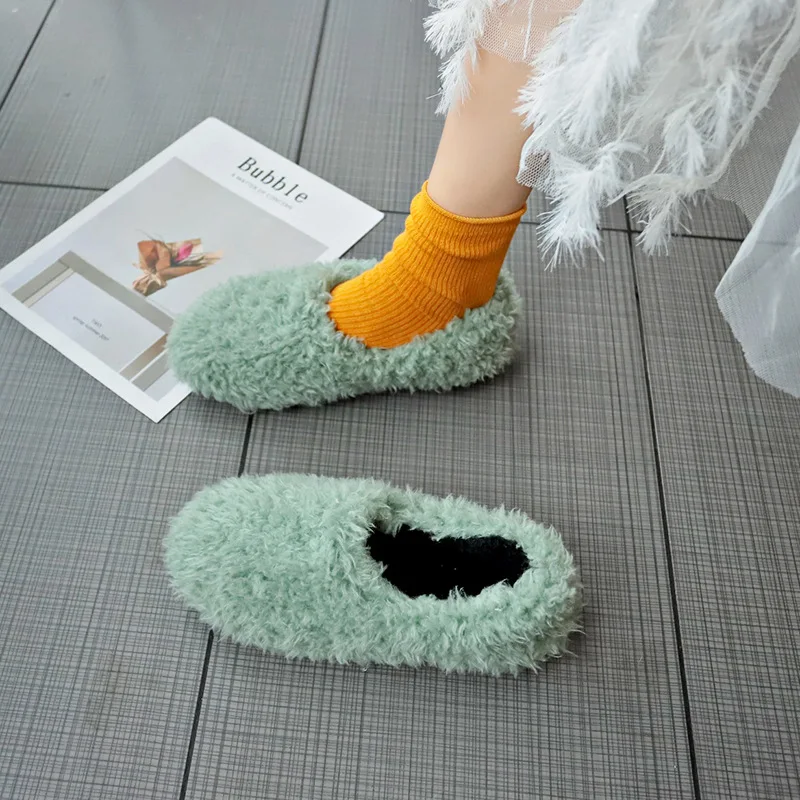 

2019 Autumn New Style Korean-style Furry Foot Covering Shoes Women's Versatile Students Flat Lazy Slip-on Casual Shoes