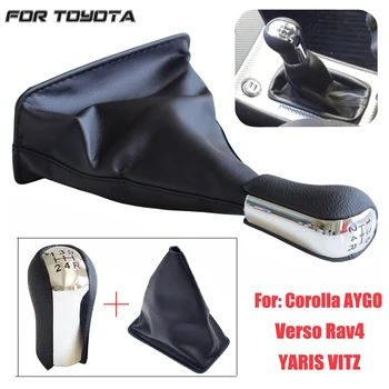 

5 6 Speed Manual Gear Shift Shifter Knob With Dustproof Cover For Toyota AYGO Verso Corolla RAV4 AVENSIS YARIS VITZ