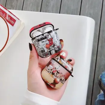 

Soft Silicone Bluetooth Wireless Earphone cover Hot Slam dunk Basketball blood anime For Apple AirPods 1 2 Box Headset case capa