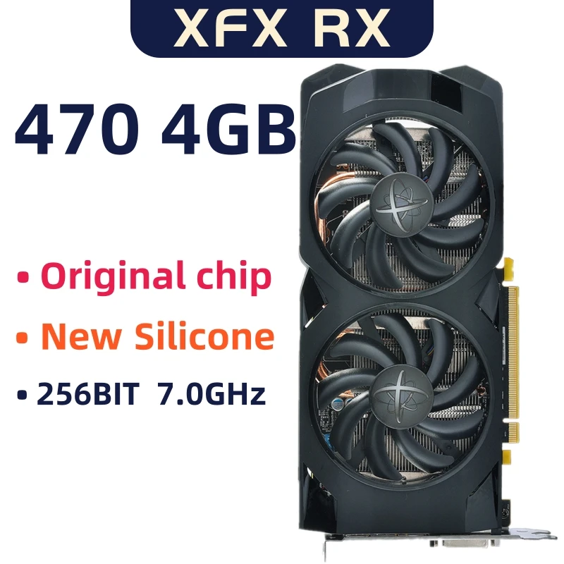 Видеокарта XFX rx 470 4 Гб, 256 бит gddr5 4 Гб, используется для настольных ПК, видеокарта amd, видеокарта radeon, совместима с материнской платой X79-5