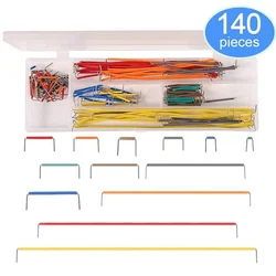 Kit de fio de ligação pré formado, 140 peças, 14 comprimentos, variados para circuitos de solda, placa de ensaio, protótipo