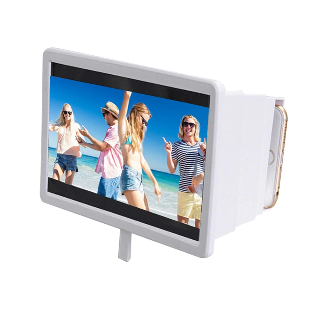 White HD Лупа 3D Лупа выдвижной усилитель мобильный телефон экран универсальный ND998 - Цвет: White