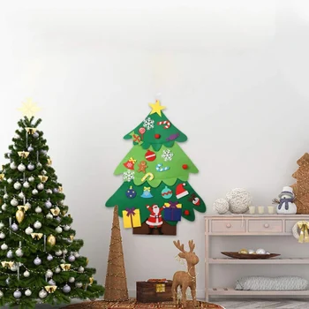 

3.5ft DIY Felt Christmas Tree Set-Christmas Decorations Wall Mount Various Decorations Christmas Tree Festival Gifts Supplies#1