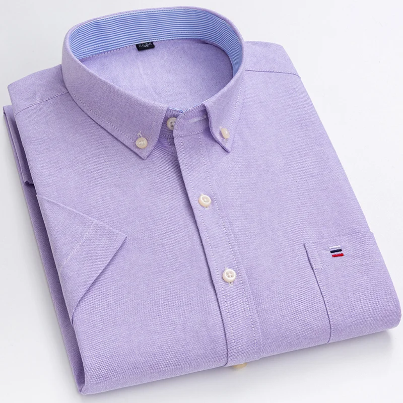 Casual Short Sleeved Shirt Men Short Sleeve Summer Plus Size Plaid Shirt Striped Male Shirt Business Casual White New Regular Fit casual short sleeved shirt short sleeved shirt
