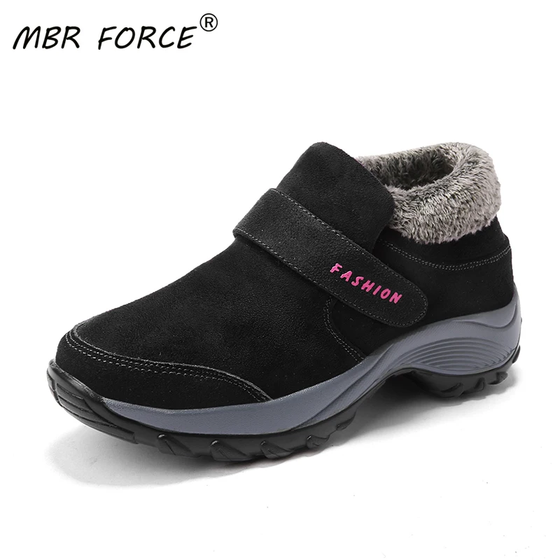 Теплые осенне зимние хлопковые туфли MBR FORCE женские нескользящие прогулочные для