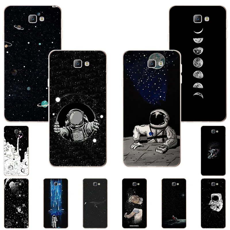Space Moon Astronaut funny art Soft Silicone phone case for Samsung Galaxy A9 A8 2019 A7 A6 A5 2018 M40 M30 M20 M10 A6Plus A6s