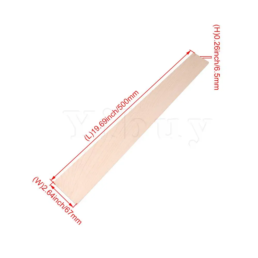 Yibuy 50x6,7x0,65 см 20 ладов 406R щелевая Гриф для акустической гитары DIY