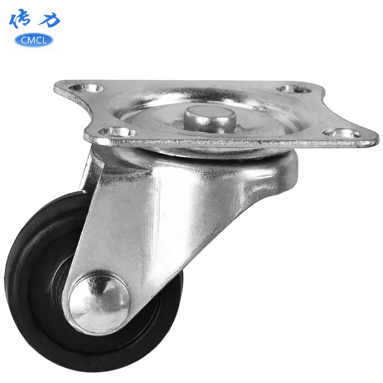 

10 Pcs Casters Spot 1 Inch Black Rubber Universal Wheel Diameter 2.5cm Flat Movable Caster Beauty Instrument Mute Vientiane