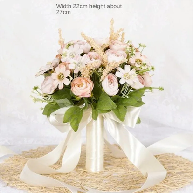 

2021 New Beautiful Purple Wedding Bouquet All Bridal Flower Wedding Bouquets Artificial Pearls Flower Rose Ramos De Novia