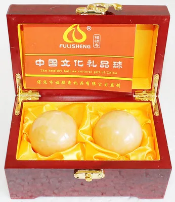 1 pair handball Подарок ручной шар фэн-шуй натуральные камни сибин и Бянь Baoding ручные мячики китайские упражнения для здоровья мячик для снятия стресса с Подарочная деревянная коробка - Цвет: 1 pair handball