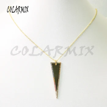

4Pcs long Triangle pendant necklace zircon Triangle pendant necklace gift for lady jewelry necklace