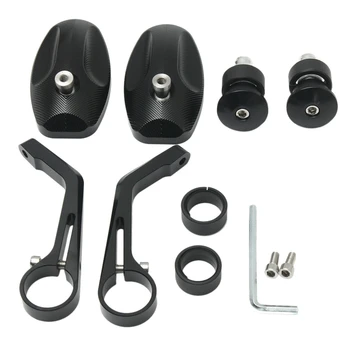 

2Pcs Cnc 7/8 Inch 22Mm Motorcycle Rod Rear View Mirror Side View Black For Triumph Speed Triple