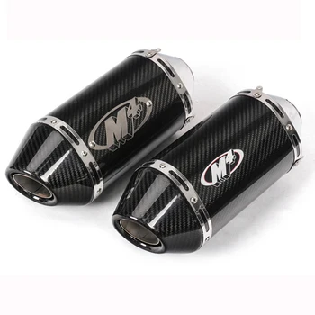 

51mm Motorcycle Exhaust pipe Carbon Fiber M4 Muffler Exhaust For yamahaR1 MT07 MT09 cbr500r ninja650 kawasakiz1000sx Z800 Z900