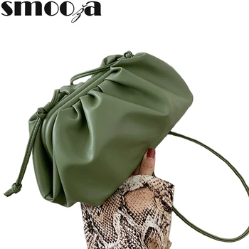 

SMOOZA Cloud-wrapped Soft Leather Madame Small Bag Single Shoulder Slant Dumpling Bag Handbag Day Clutches bags Luxury Designer