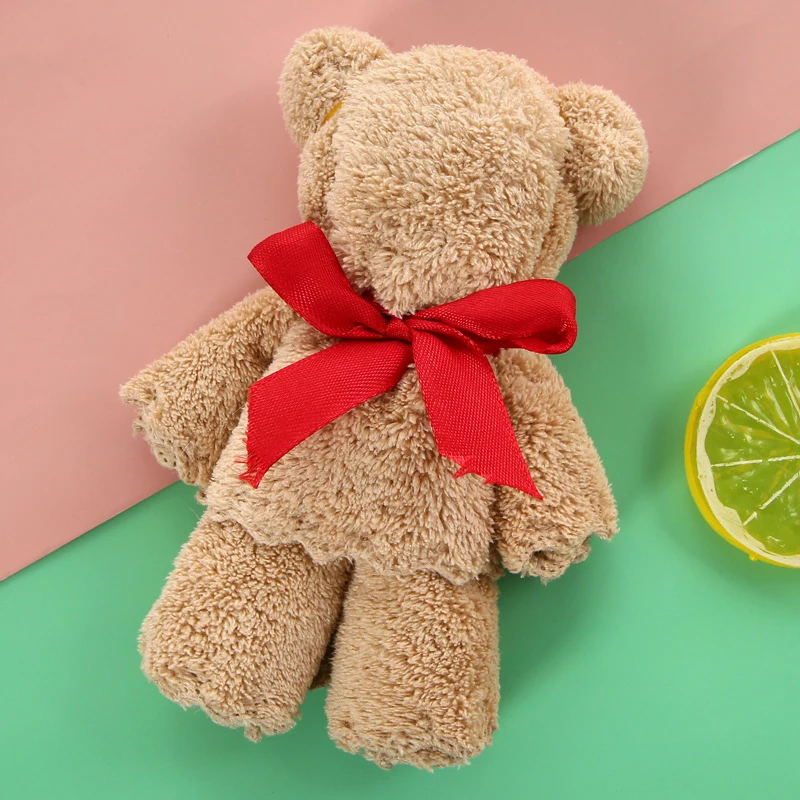 NEW Coral Velvet Bear Shape Hand Towel Face Washing Towel Super Absorbent Comfort Towels Baby Shower Party Wedding Gifts 35x75cm