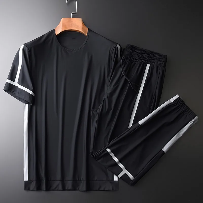 クラシカルファッション メンズtシャツとパンツのセット プリント付きの高級スポーツウェア 半袖 伸縮性のあるウエスト スリムフィット 4xl 新品 夏 海外限定 Www Carnavalkids Com