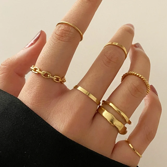 Little Star Midi Rings For Women Girls Cubic Zircon Rose Gold Color Finger  Ring Fashion Jewelry R040