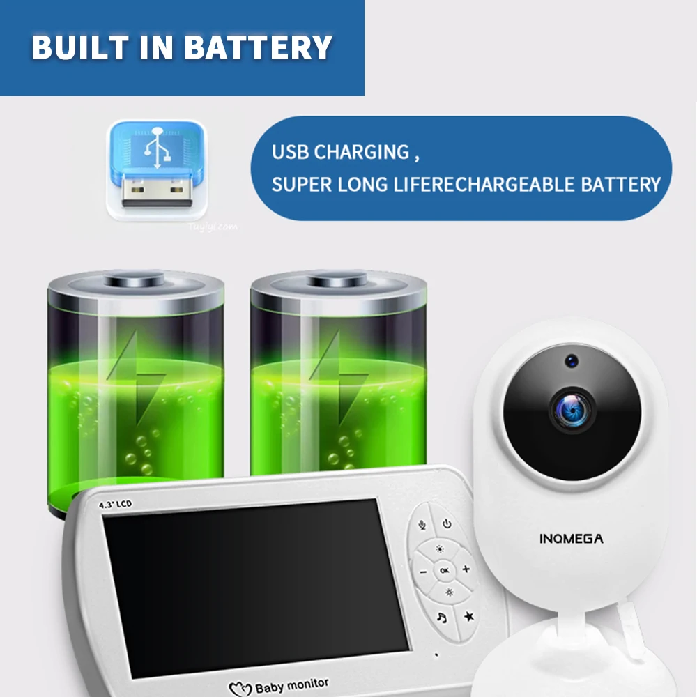  Inqmega Wireless Video Baby Monitor a Colori da 4.3 Pollici Telecamera di Sicurezza Nanny Baby Sitt