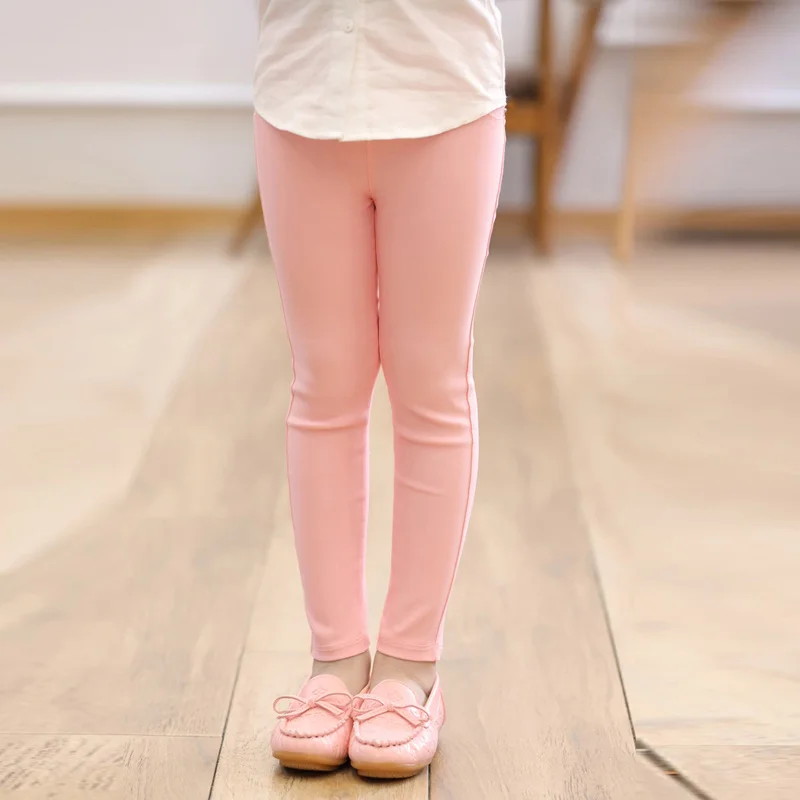 Лидер продаж, узкие брюки для девочек, облегающая эластичная облегающая одежда, весенние леггинсы ярких цветов - Цвет: Розовый