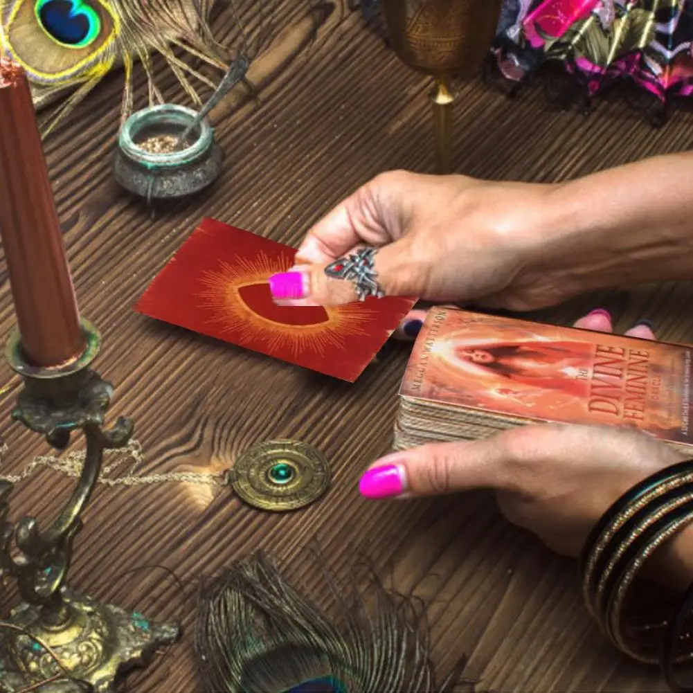 53pieces English The Divine Feminine Oracle Tarot Cards Game Deck Board Game For Party Playing Card Table Games Entertainment