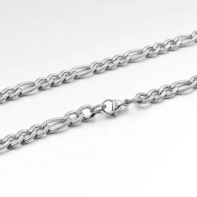 Gokadima 6 мм ширина Золото Цвет GP нержавеющая сталь Фигаро цепи цепочки и ожерелья для мужчин ювелирные изделия мода, WN112 - Окраска металла: silver color