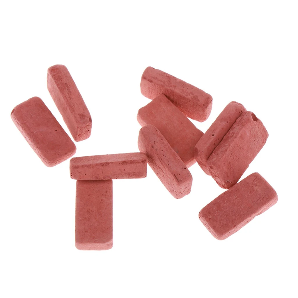 Dollhouse Miniature Red Bricks Pack of 10 Pieces, 1:12 Scale, DIY Decor for Micro Landscape