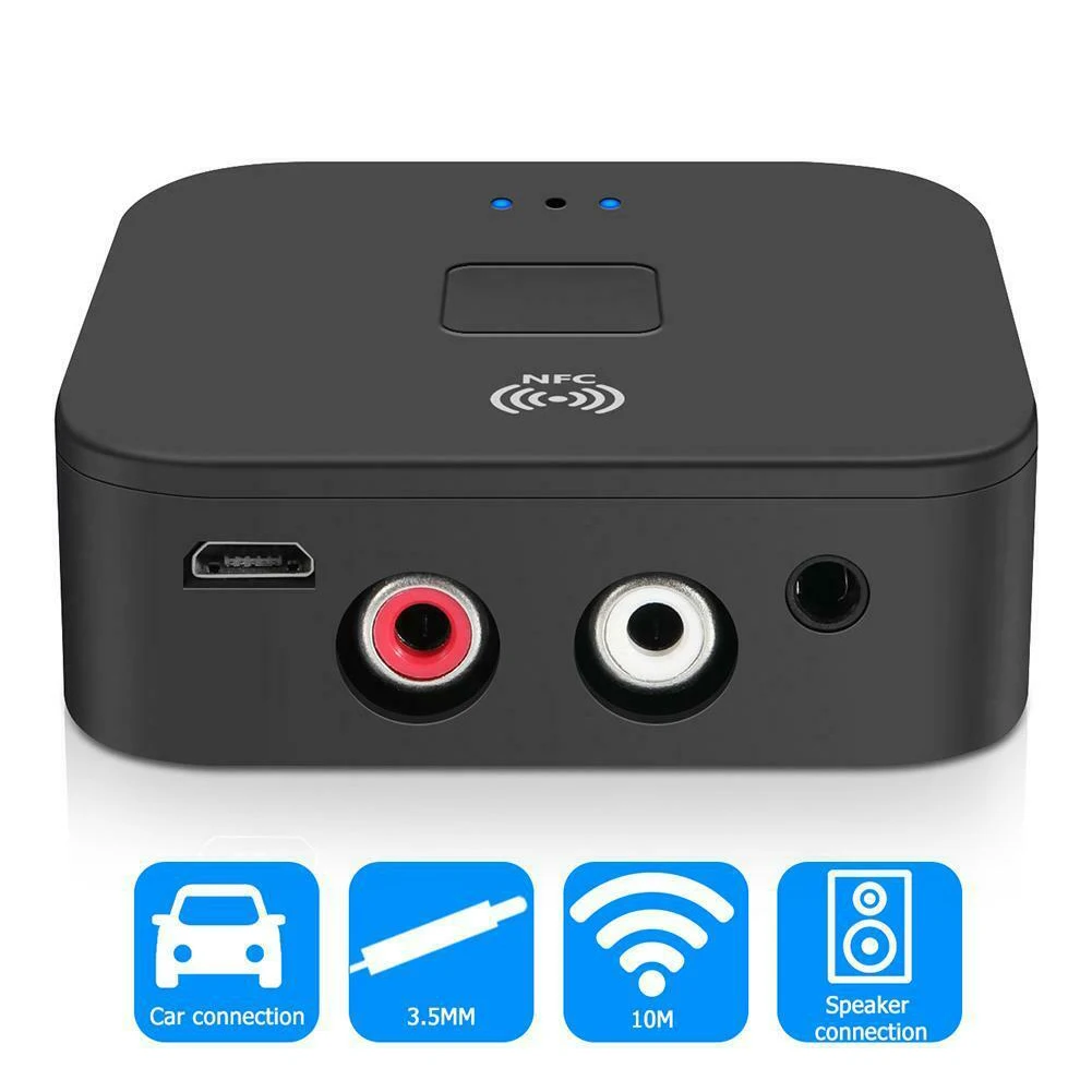 USB динамик беспроводной Bluetooth музыкальный приемник портативный стерео автомобильный аудио адаптер NFC 2RCA ТВ Aux Двойные каналы стабильный для телефона