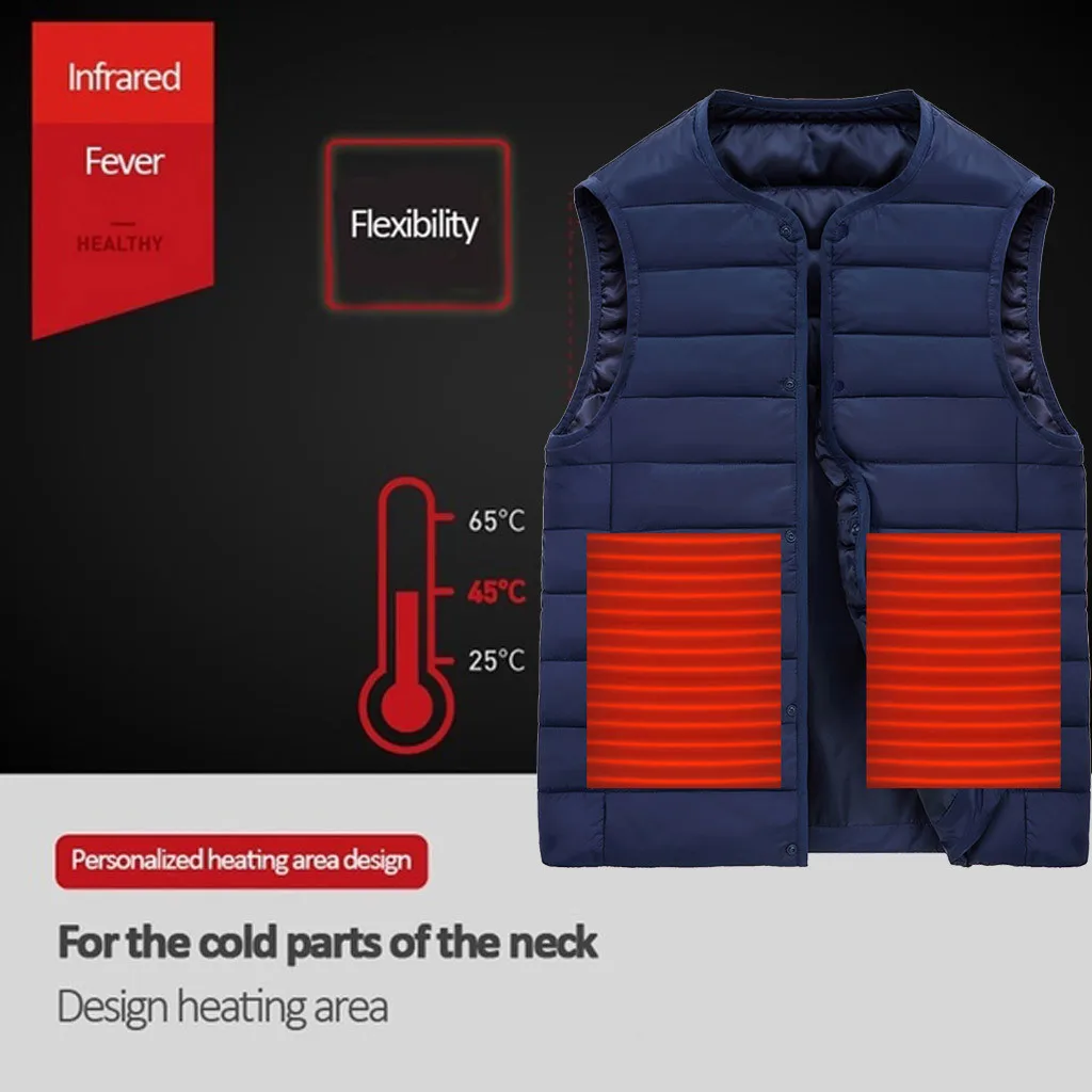Chalecos para hombre, зимний жилет, мужской, умный, USB, с подогревом, теплая куртка, gilet homme erkek yelek abrigos colete masculino