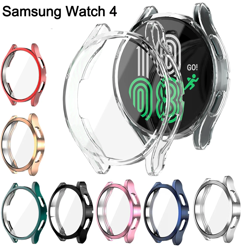 Samsung Galaxy Watch 4 Screen Protector 40mm 44mm, All-Around TPU Anti-Scratch Flexible Case Soft Protective Bumper Cover