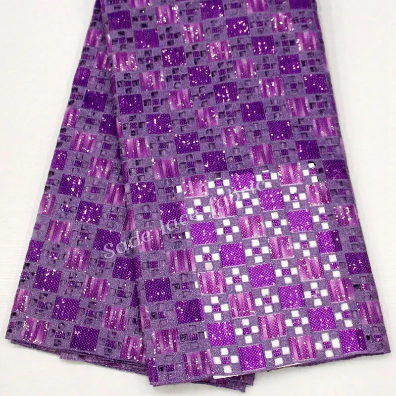 African Lace Fabric High Quality French Double Organza Lace Fabric Latest Sequins Lace Fabrics For Women clothes DG426