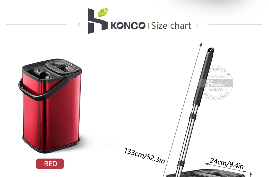 Konco металлическая корзина Раздвижной Тип швабры Чистый инструмент для мытья пола плоская Швабра 360 Вращающийся набор из микрофибры швабра ведро с 2 коврами