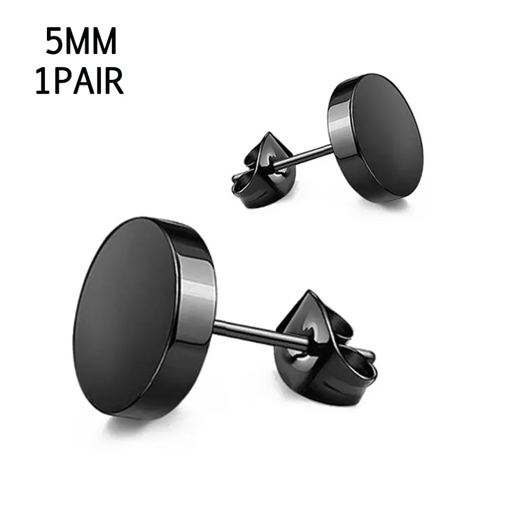 5mm 1 пара унисекс панк-рок стиль безопасный штырь ушной крючок серьги-гвоздики H37 - Окраска металла: 5mm