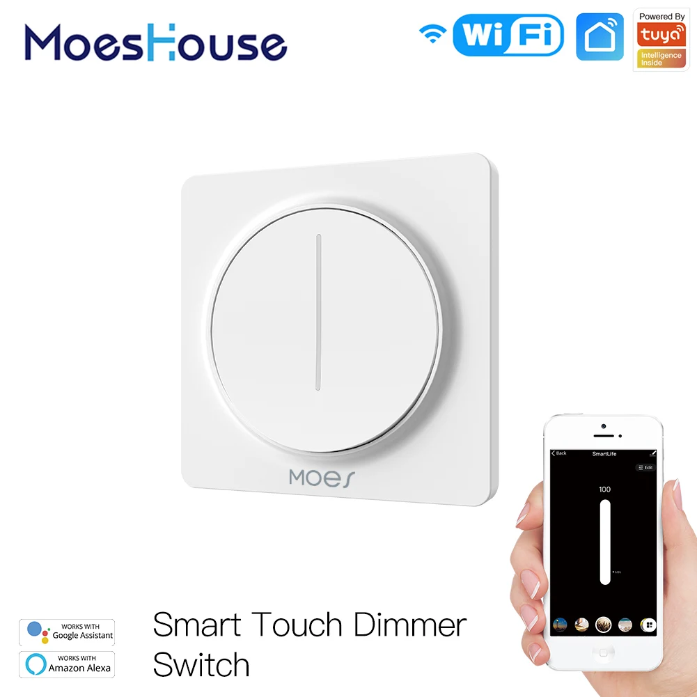 

New WiFi Smart Touch Light Dimmer Switch Touch Timer Brightness Memory Smart Life/Tuya APP Remote Control Work with Alexa Google