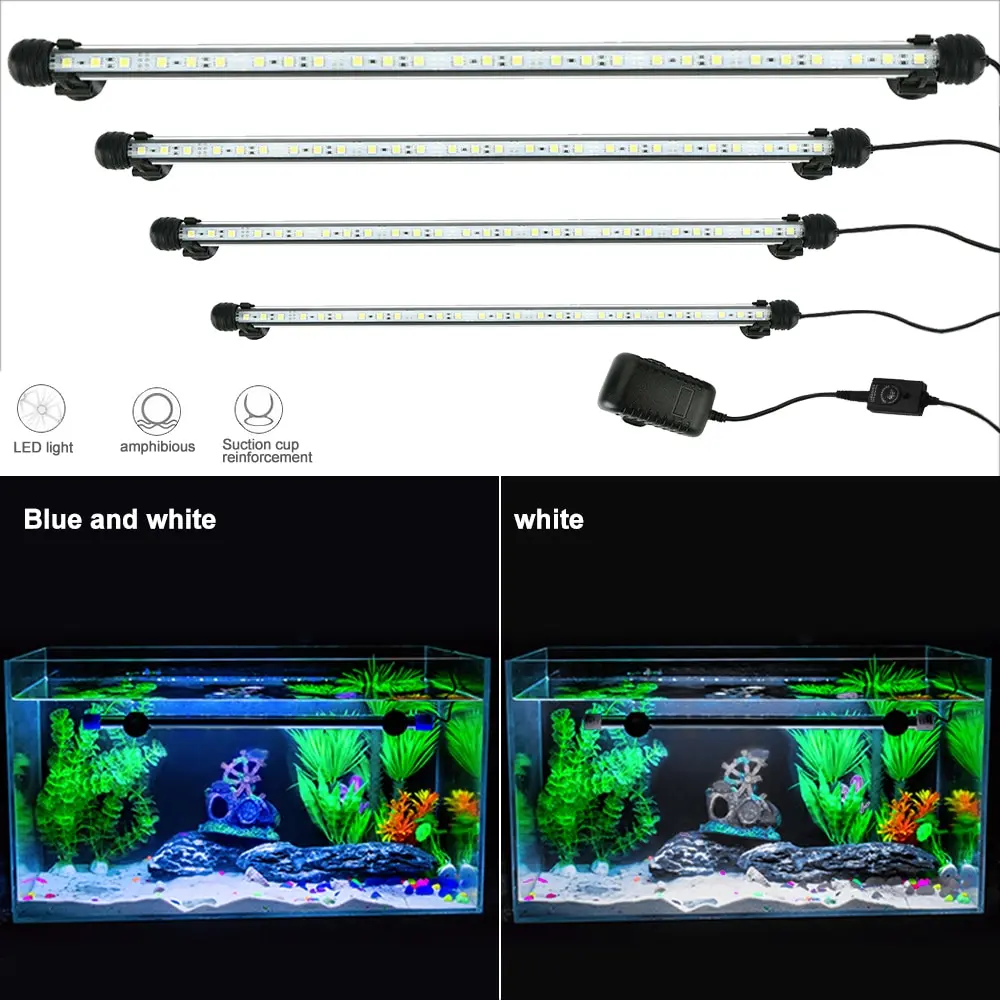 19 см водонепроницаемый для аквариума светодиодное освещение аквариума ЕС/США/Великобритания/AU штекер подводный аквариума лампа аквариума декор RGB свет