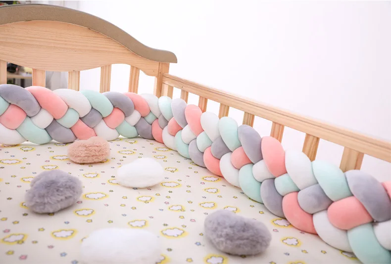 Детские блестящие новорожденных кровать бампер бортики для кроватки 2 м ручной работы манеж на детской кровати длинные бамперы для младенцев